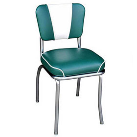 Turquoise and white smooth with piping V back 1950s diner chairs, turquoise V back with thick seat 1950's diner chair made in China