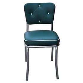 american 1950s retro diner chairs R-8339-Drak turquoise colour 4 button backrest thick seat american diner chairs, midcentury 1950s style stainless steel american diner chairs