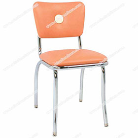 american 1950s retro diner chairs R-8347-Wholesale orange colour with middle button backrest 1960's american diner chair, button back chrome american style 60's diner chairs