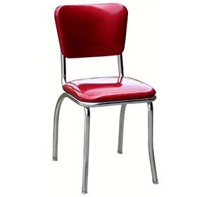american 1950s retro diner chairs R-8351-All rubby leather bent backrest and thin seat 50's kitchen chairs, with piping not décor steel frame american style 1950's kitchen chairs