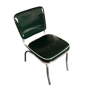 Hotsale black color PU leather upholstered 1950's American diner chairs, steel frame black color leather retro 50's chairs