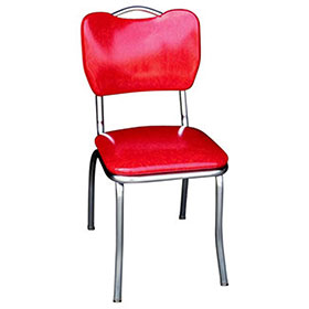 american 1950s retro diner chairs R-8361-red leather bent backrest with handle retro 50s diner chairs, stainless steel frame with red color bent back 1950s retro diner chairs with handle