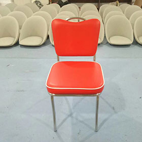 american 1950s retro diner chairs R-8375-1950s style retro restaurant U shape frame chrome chair, classic 1950's retro restaurant dining chair