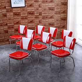 american 1950s retro diner chairs R-8371-Gloss red leather V backrest coffee room american retro restaurant chairs,  midcentury V back red american style restaurant retro chairs