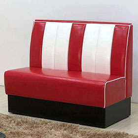 american 1950s retro diner booths R-8503-Wholesale rubby and white color retro kitchen 1950s american diner booth sofas, thick seater rubby 50s retro kitchen diner booth sofas