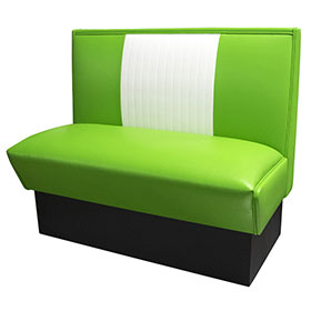 american 1950s retro diner booths R-8511-Hot sale apple green PU leather american retro dinette diner booth couch, green color stripe back 1950s american rero dinette booth couch