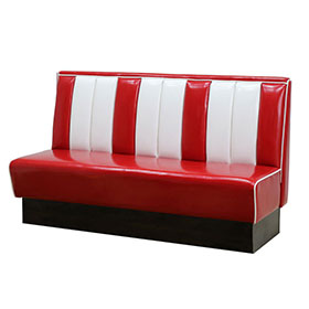 american 1950s retro diner booths R-8513-Classic 3 seating long glossy leather american retro dining room Bel Air diner booth sofas, glossy 3 seater american Bel Air diner booth sofas