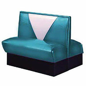 Turquoise V shape doubleside retro diner Bel Air booth couches, double side 4 seat V backrest american 1950s Bel Air booth couches