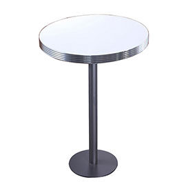 american 1950s retro diner bar table R-8705-Popular 1960's style black high iron table base american restaurant bar table, fireproof laminate top1960s american retro restaurant bar table
