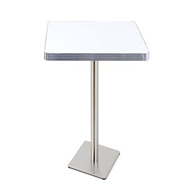 american 1950s retro diner bar table R-8709-High quality square fireproof table top and stainless steel table base american 50's diner bar table,fireproof restaurant american diner bar table