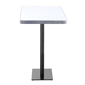Wholesale 2 seater square iron table leg american retro kitchen bar table, square table top and black iron table base american 50s kitchen bar table