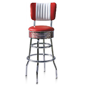 american 1950s retro diner stools R-8801-American 1950s retro bar round chrome diner stools, colorful with backrest stripe round chrome 1950s retro bar chair