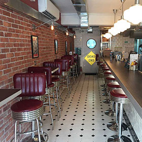 american 1950s retro diner stools R-8812-Classical rubby color PU leather round seater chrome 50's retro diner bar stools, pure rubby colour stripe back retro 50s chrome bar chairs