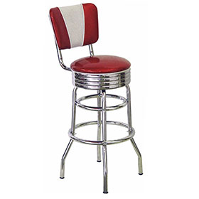 High quality blue/rubby V backrest restaurant steel 1950's bar stools, steel frame V shape backrest 50's restaurant retro bar stools for sale