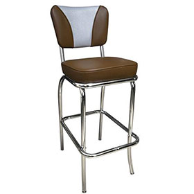american 1950s retro diner stools R-8826-Drak rubby V back stainless steel vintage 1950's american pub chairs,V shape backrest dining room american style 1950's retro bar chairs
