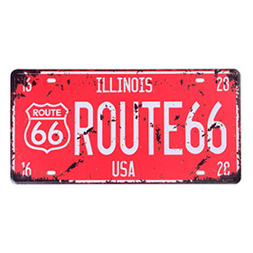 <b>1950s retro diner decor design R-8901</b>-American diner license plate decor, rectangle iron 1950s retro diner license plate decoration