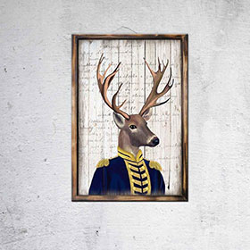 <b>1950s retro diner decor design R-8906</b>-American diner animal mural decor, design MDF retro 1950s diner deer/giraffe/rabbit wall painting decoration