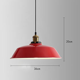 Red/green calabash style with copper top with wire retro diner pendant lights