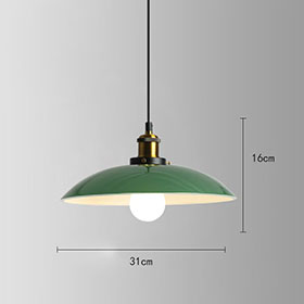 Green oval style with copper top with wire retro diner pendant lights