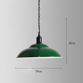 1950s diner furniture pendant light R-8950-Green calabash style with black top with chain retro diner pendant lights