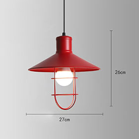 Red/green cap style with guard with wire retro diner pendant lights