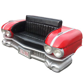 classic 1950s retro car seat couch R-8962-High quality American retro diner iron cadillac front car sofas seating M8962, red painting 1950's dining room retro cadillac front car sofas