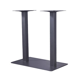 1950s retro formica diner table legs R-8983-Customize black iron rectangle base american diner table legs 40*70cm rectangle iron base with 2 pillars 1950s retro diner table legs