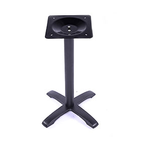 1950s retro formica diner table legs R-8986-Classic iron black cross base with round pillar 50's diner table legs R8986, black american retro restaurant cross base iron table legs