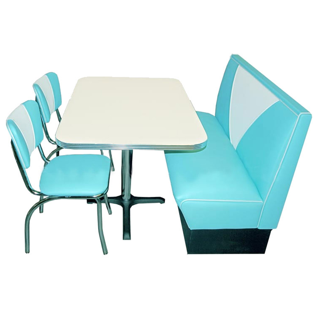 High quality midcentury V back gray leather chrome retro kitchen chair, thin seat with piping vintage chrome 50s kitchen chairs for sale, American 1950s style retro diner chair furniture M-8329