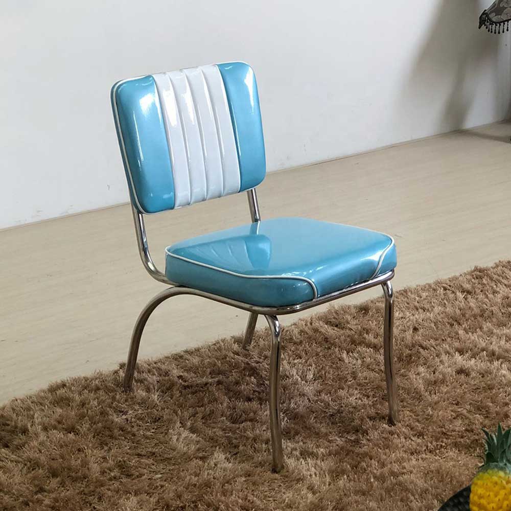 American 1950s style retro diner chairs, 50s chrome diner chairs, 1950s retro diner booth seating furniture gallery