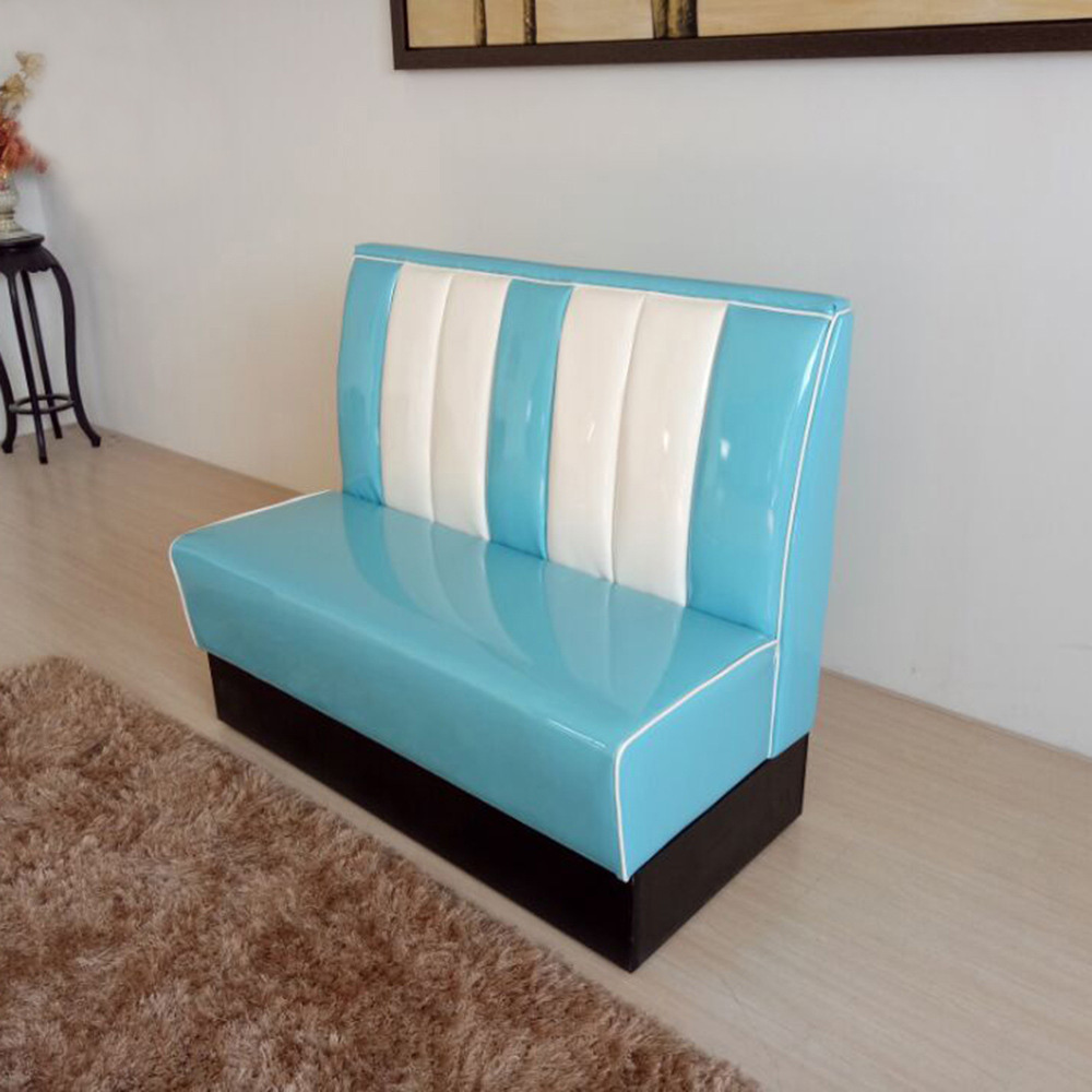 american 1950s retro diner booths R-8502,American midcentury V shape retro diner Booth Sofa, colorful 1950s retro restaurant V shape American booth sofa