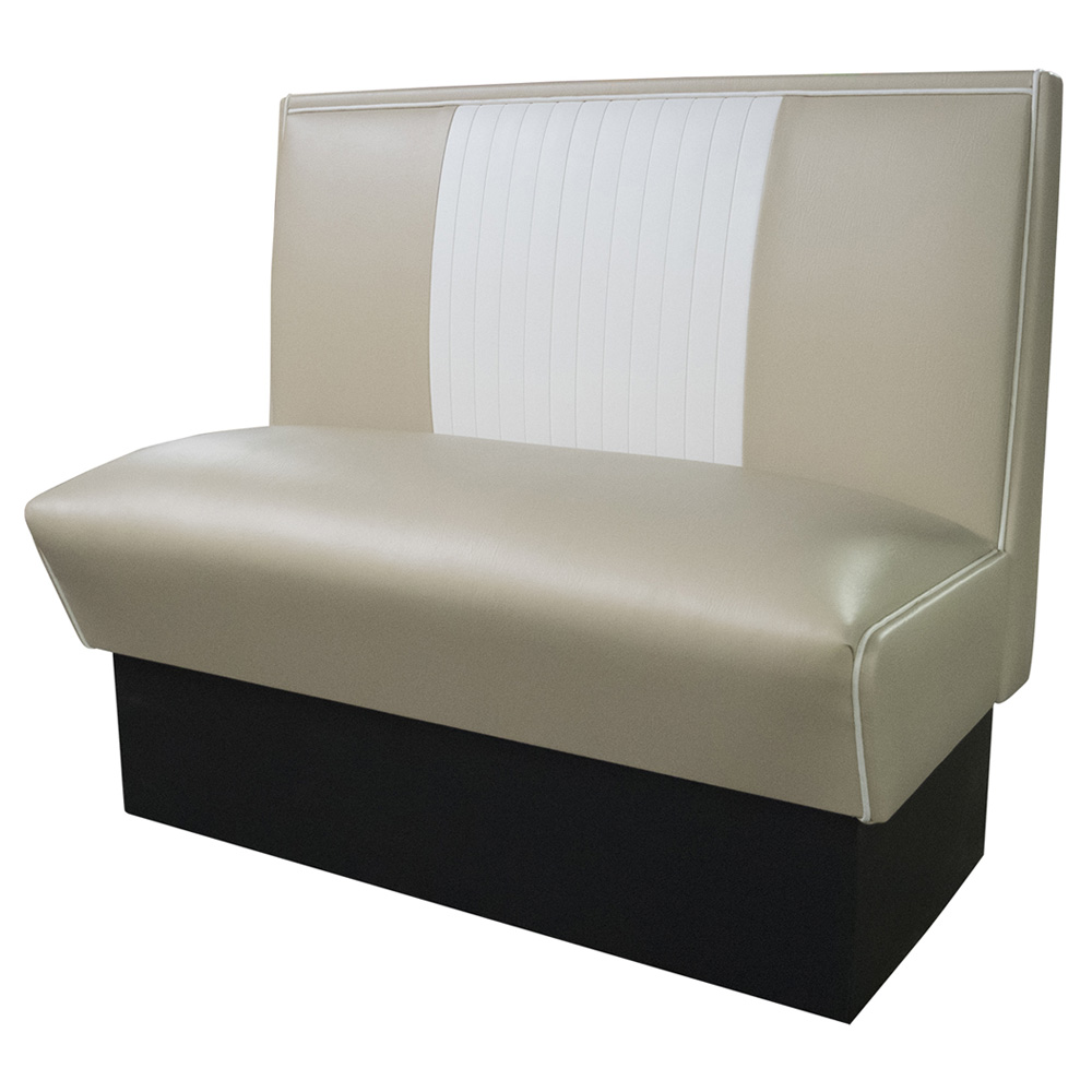 Customize 2 seating stripe back midcentury american dining room booth sofas, stripe back with piping american retro dining room booth sofas,American 1950s style retro diner booth seating furniture M-8510