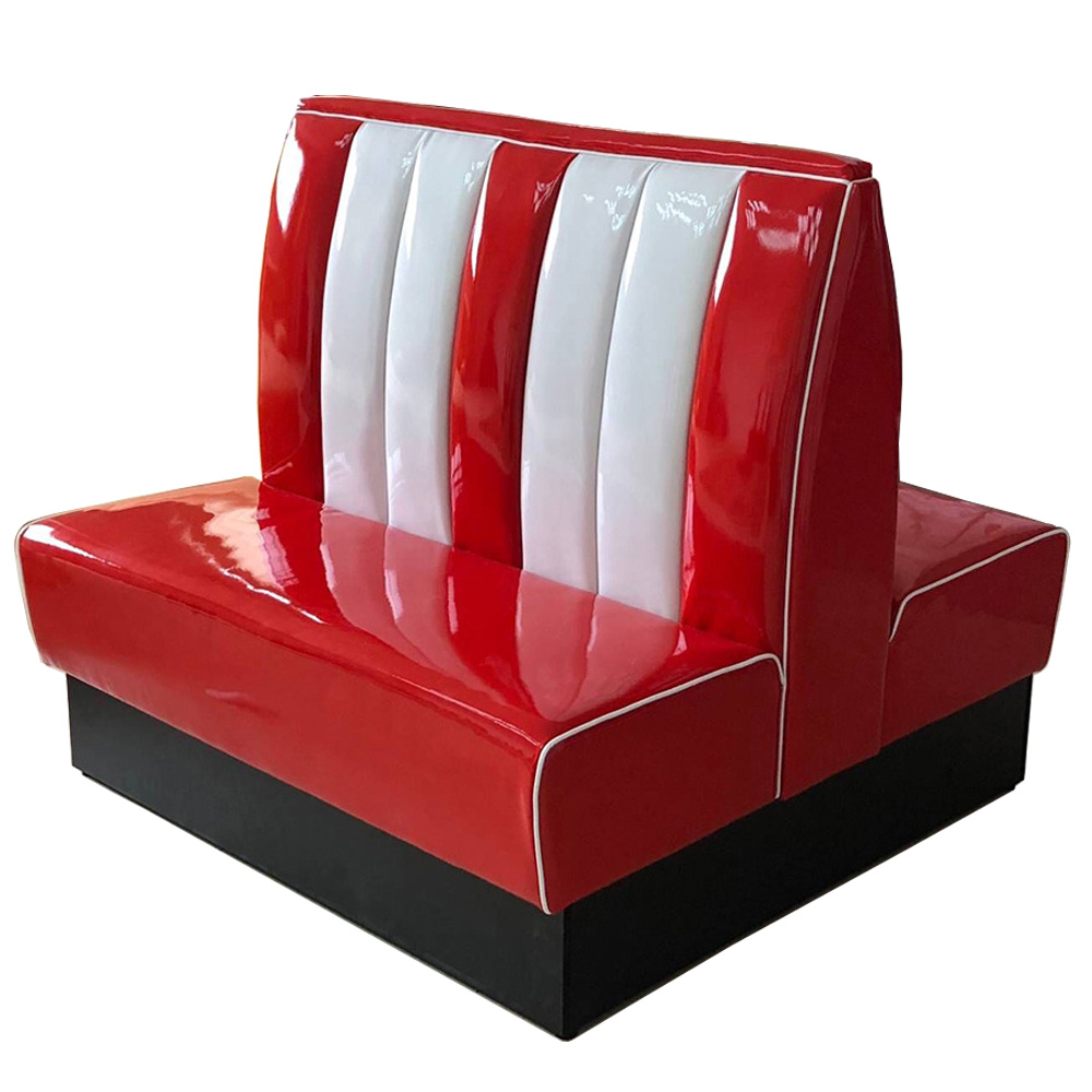american 1950s retro diner booths R-8532,Gloss leather classic american retro red doubleside diner booth sofas, red gloss leather doubleside american style retro diner booth sofas