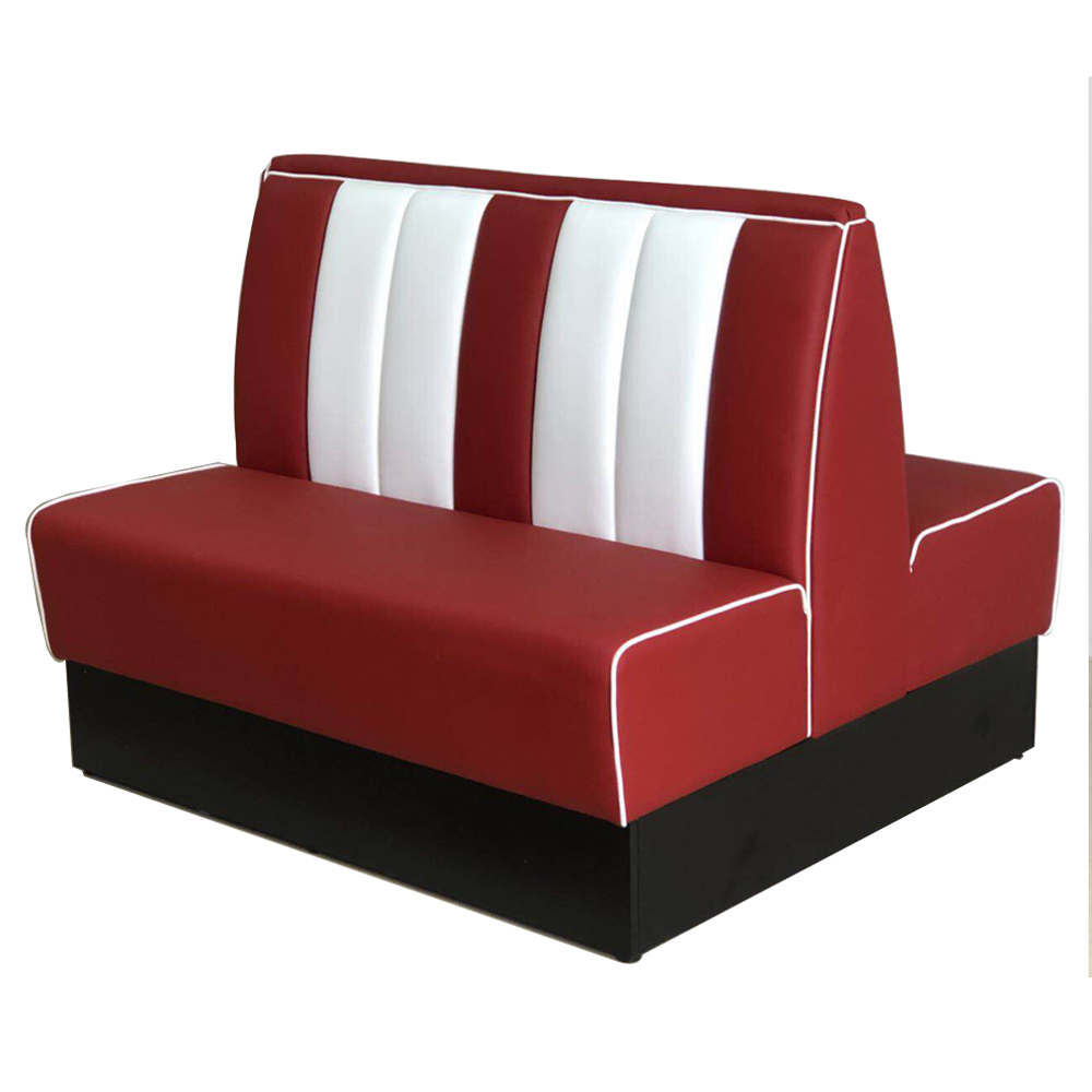 american 1950s retro diner booths R-8533,Midcentury american style rubby doubleside retro fast food booth couches, wood frame rubby 4 seat doubleside retro booth couches