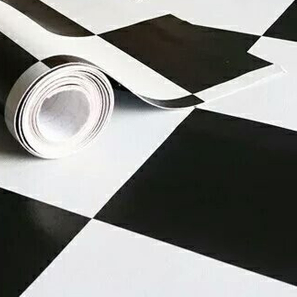 Retro diner white and black PVC floor, american style 1950's diner with glue white and black PVC floor, classic 1950s retro diner PVC floor R-89221