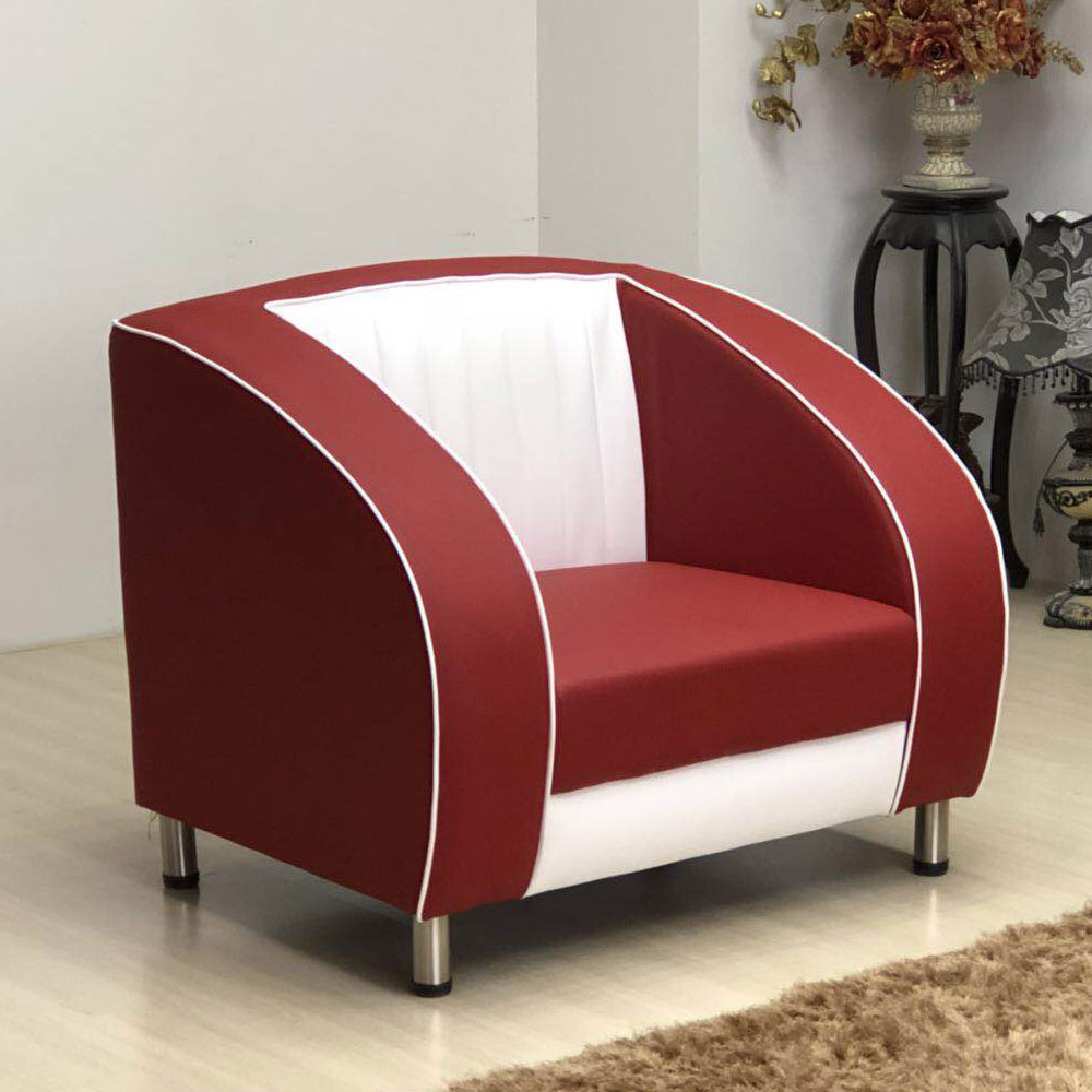 High quality 1950s retro diner rubby and white single Bel Air sofas seating, rubby leather american kitchen single Bel Air sofas seating