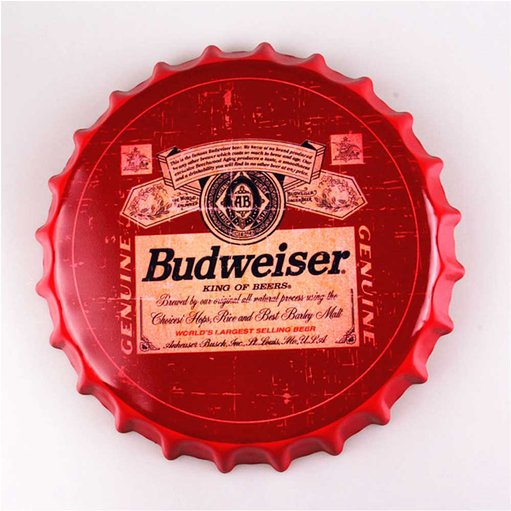 American diner round beer caps decor, classic round iron retro 1950s diner beer caps decoration,classic 1950s retro diner decor design R-89024