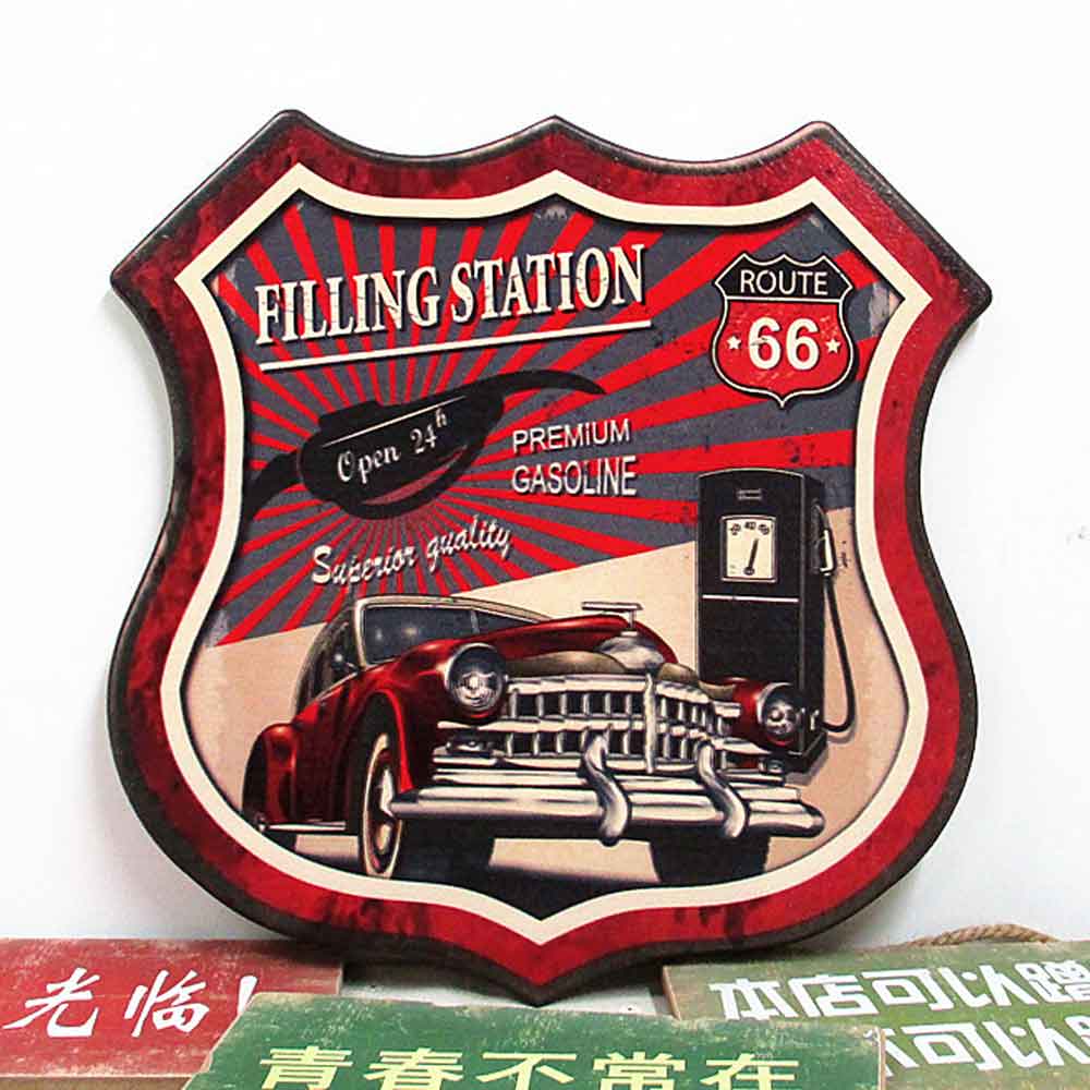 American diner iron shield decor, iron retro 1950s diner shield decoration,classic 1950s retro diner decor design R-89044