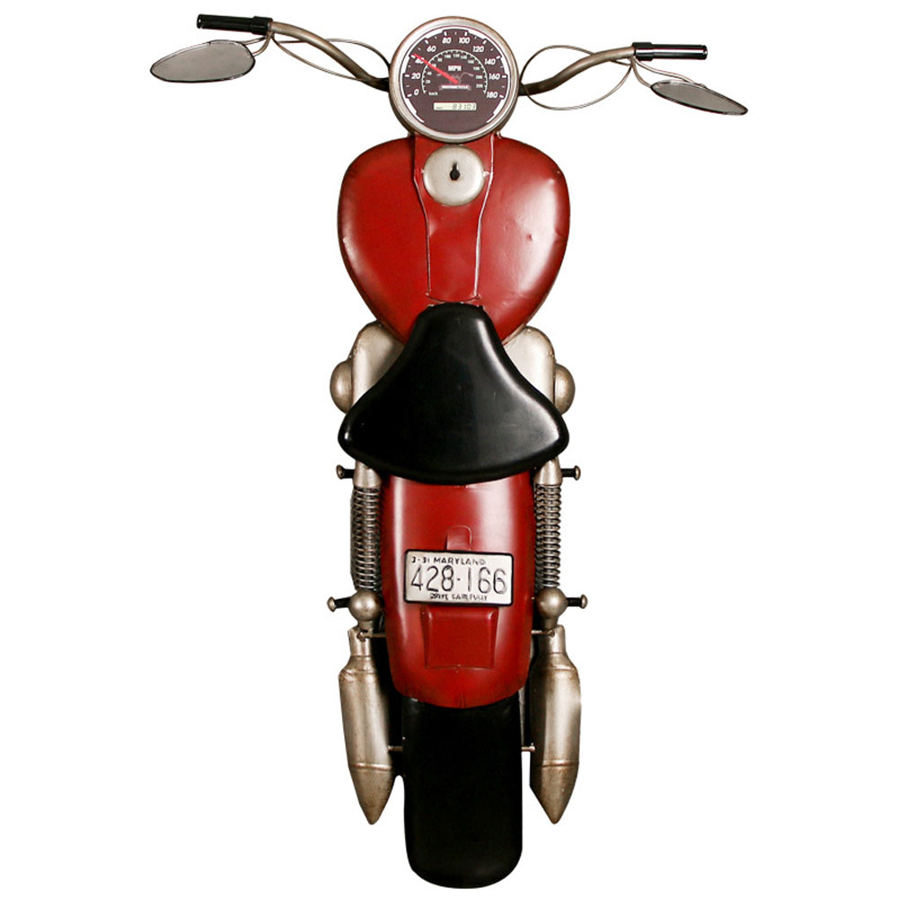 Iron 1950s diner motorcycle wall decor design, 50's dinette with clock retro pandent motor decoration design , classic 1950s retro diner decor design R-89131