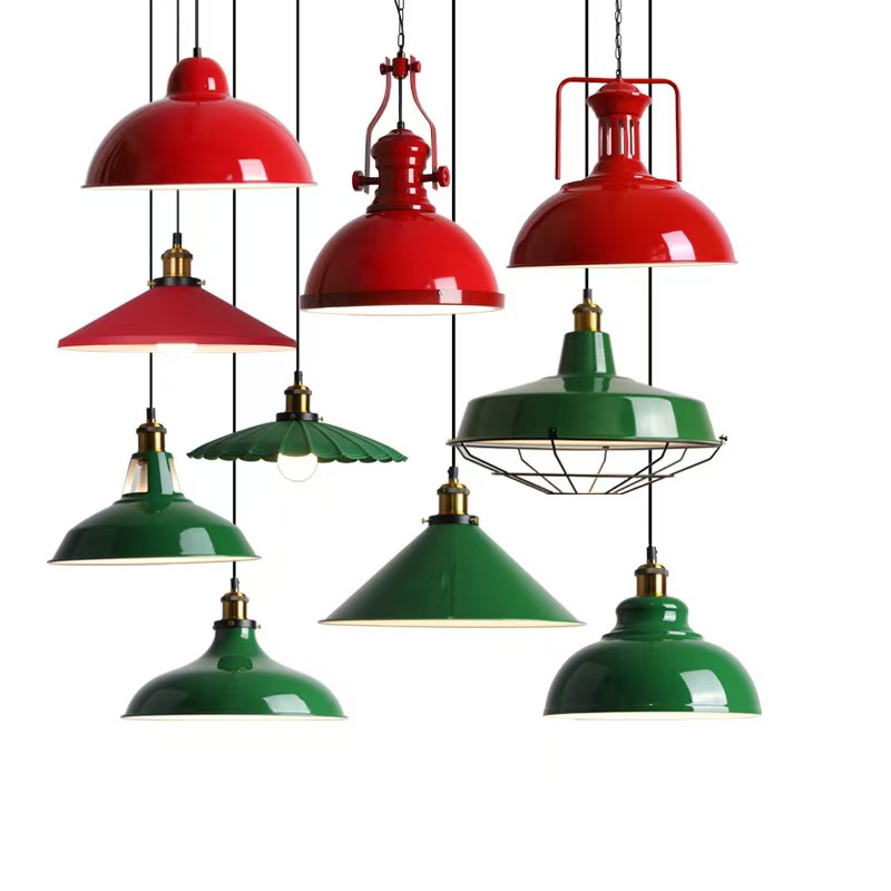 Red/green round iron american retro diner pendant lights, colorful 1950s restaurant iron round pendant lights
,American 1950s retro diner pendant lights R-89393
