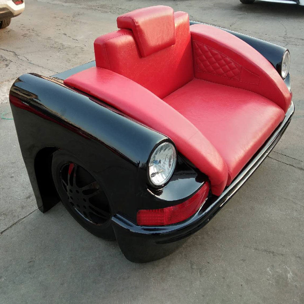 Classic single seating iron frame with black painting retro diner car sofas seating R8966, american 50's diner single iron car sofas, American style classic 1950s retro car seat couch sofas furniture R-8966