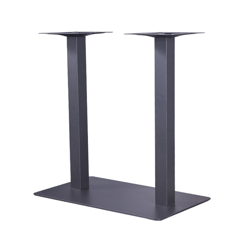 Customize black iron rectangle base american diner table legs 40*70cm rectangle iron base with 2 pillars 1950s retro diner table legs