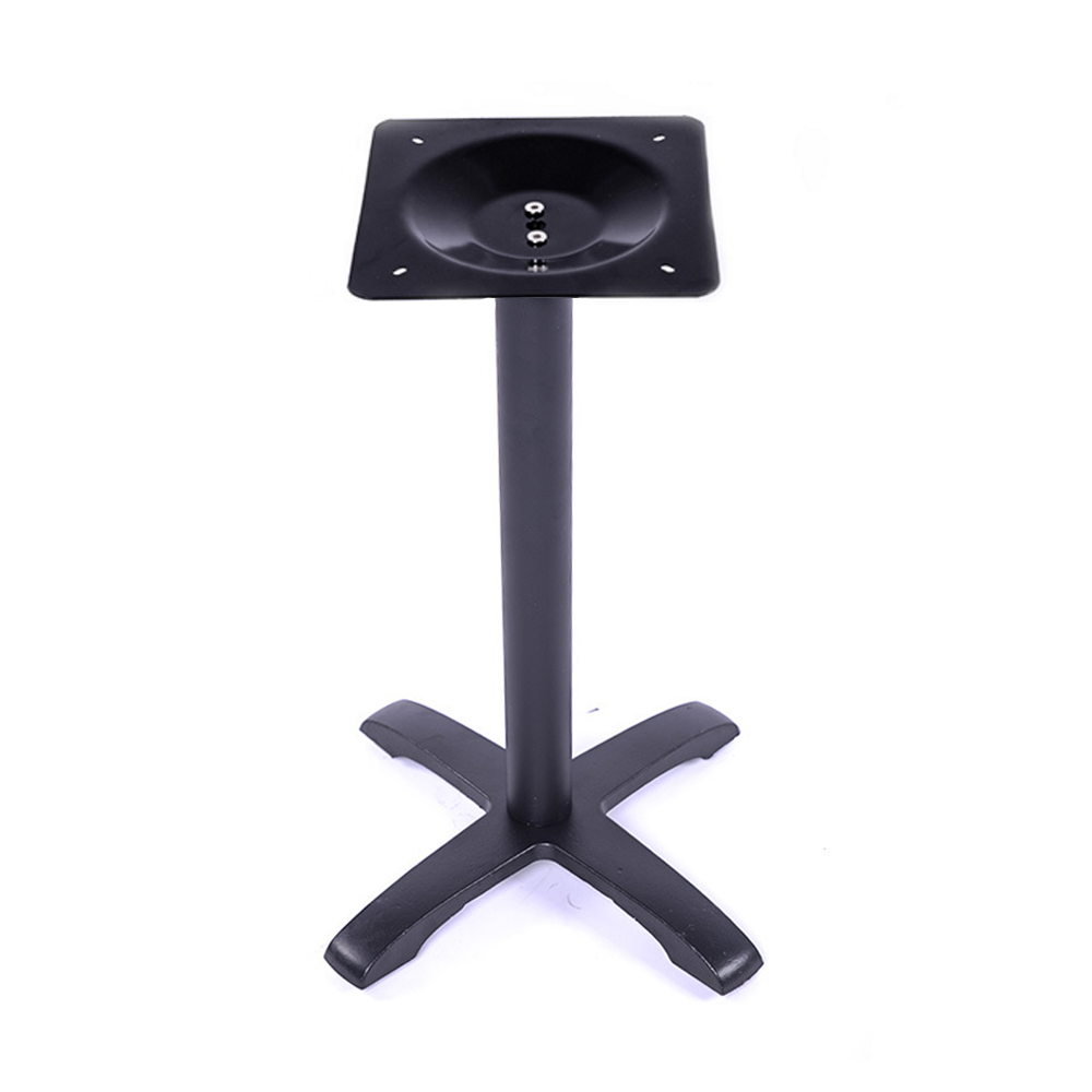Classic iron black cross base with round pillar 50's diner table legs R8986, black american retro restaurant cross base iron table legs