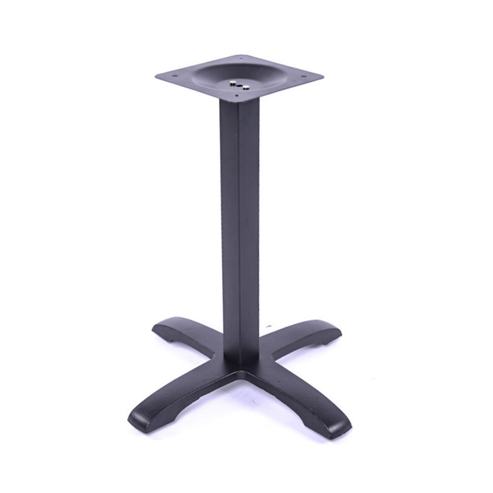 High quality cross base with square pillar iron midcentury table legs R-8987, iron black 1950's retro diner cross base table legs