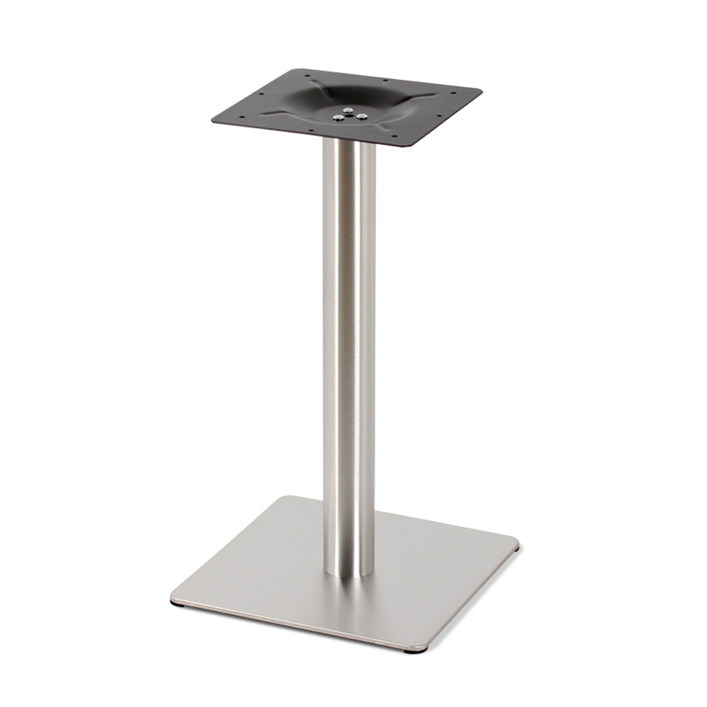 Wholesale 304 stainless steel square base with round pillar retro diner table legs R8990, size 40*40cm square base steel retro diner table legs