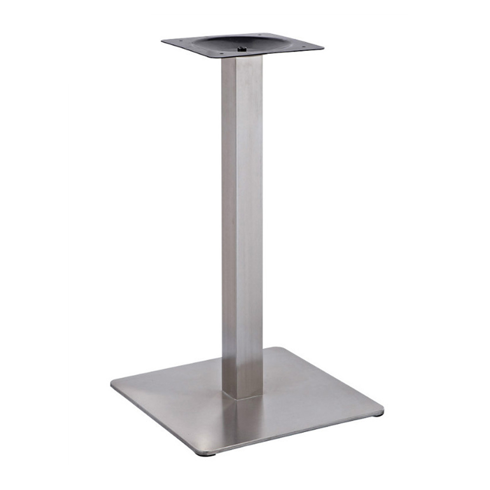 High quality square base 201 stainless steel with square pillar american diner table legs R8991, 1950's diner square stainless steel base table legs