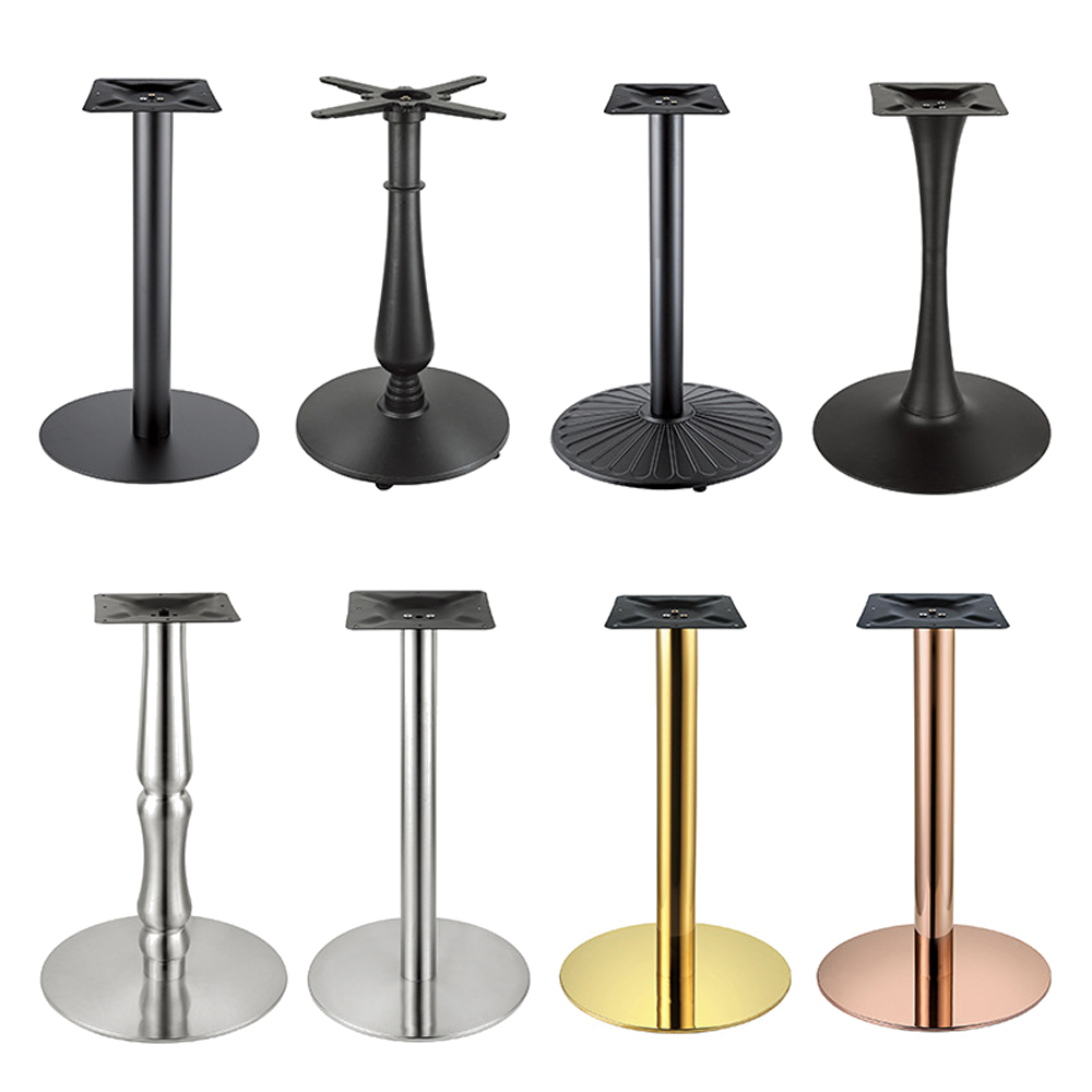 Hot sale 304 stainless steel round base fifties retro diner table legs R8989, diameter 45cm gloss steel round base american restaurant table legs,American 1950s retro formica diner table legs R-8989